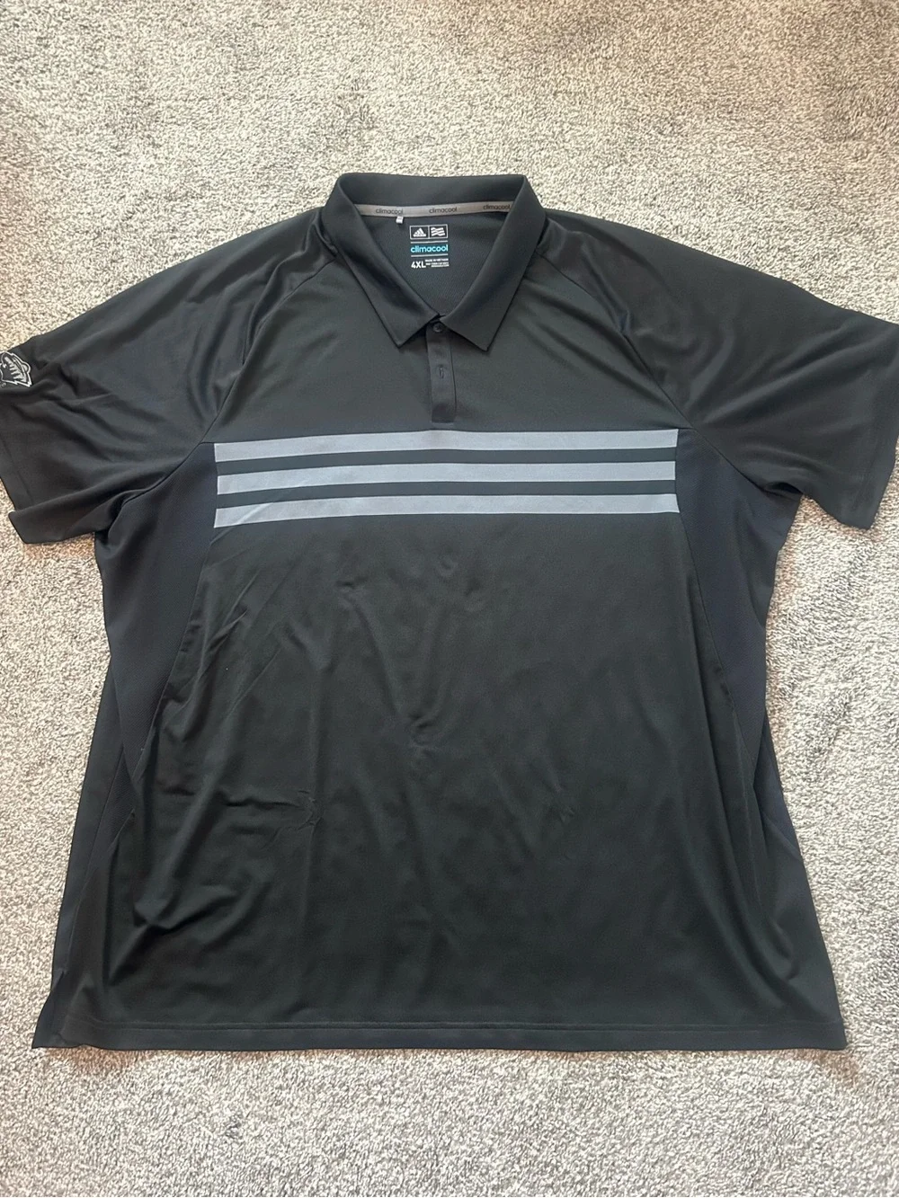 Adidas NHL Minnesota Wild Polo Shirt Mens 4XL Black Climacool Hockey 3-Stripes
